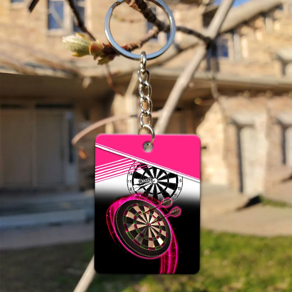 I'm A Darts And Beer Kinda Girl Keychain For Darts Player