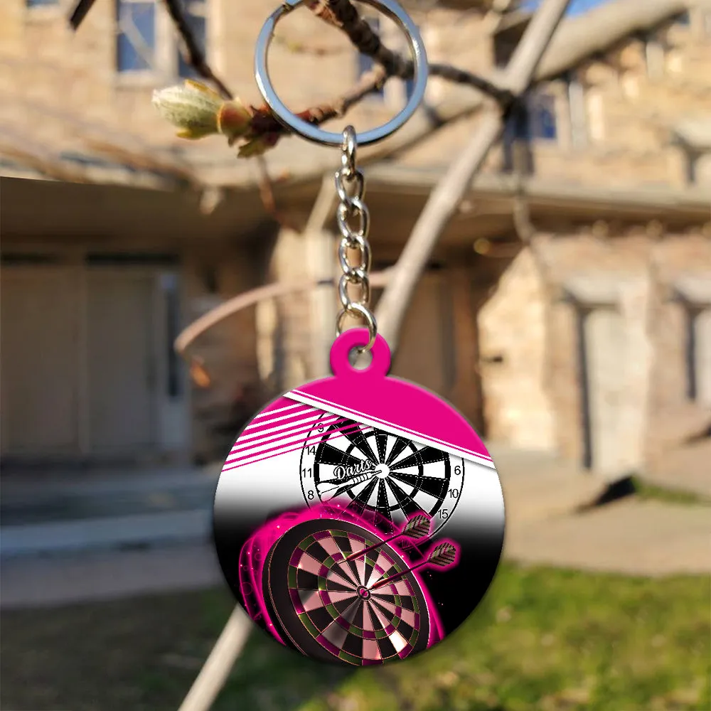 I'm Sexy And I Throw It Keychain For Darts Player (Pink)
