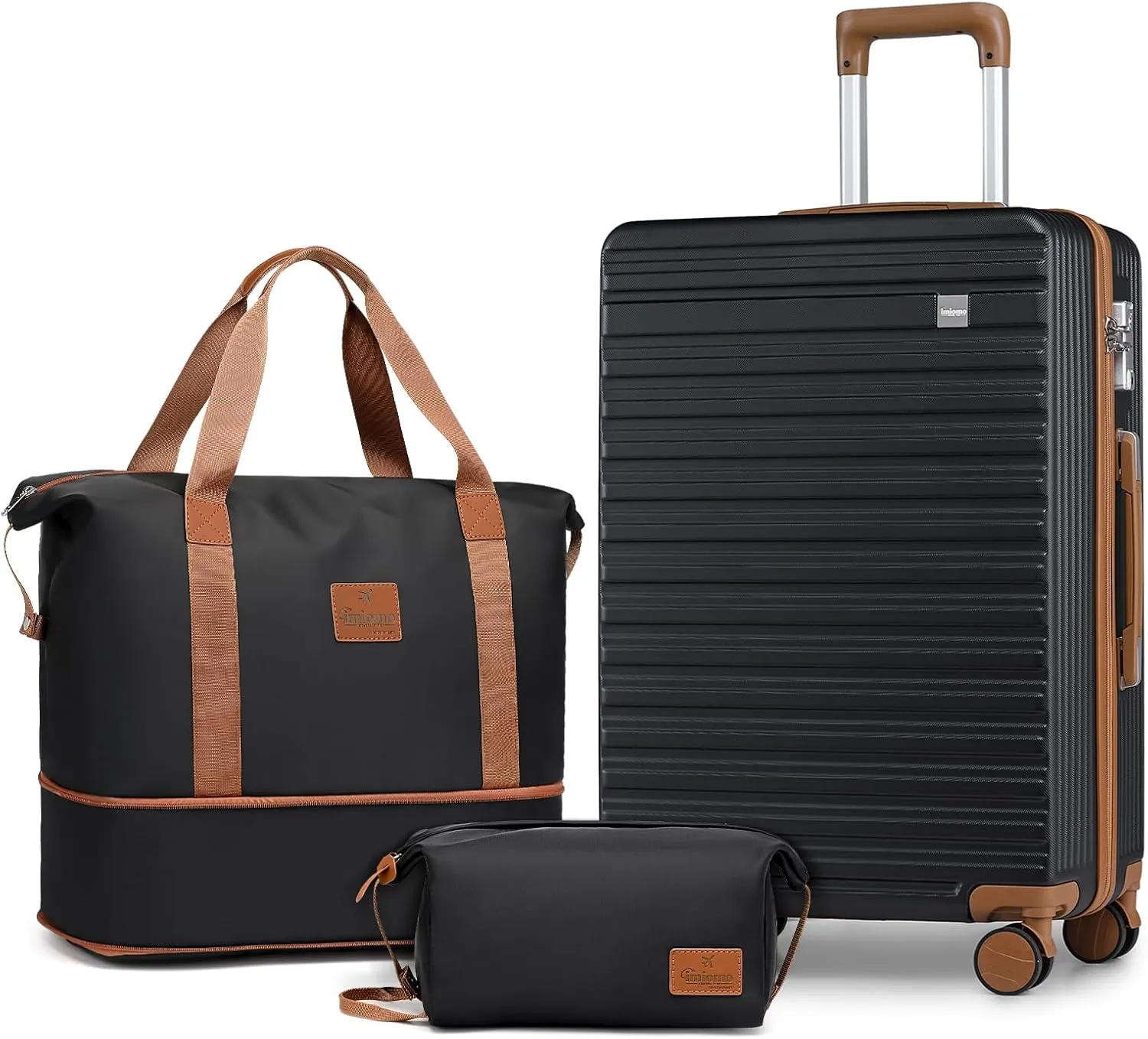 imiomo 24 Inch Luggage with Spinner Wheels, Hardside Checked Luggage, Lightweight Rolling Travel Luggage with TSA Lock