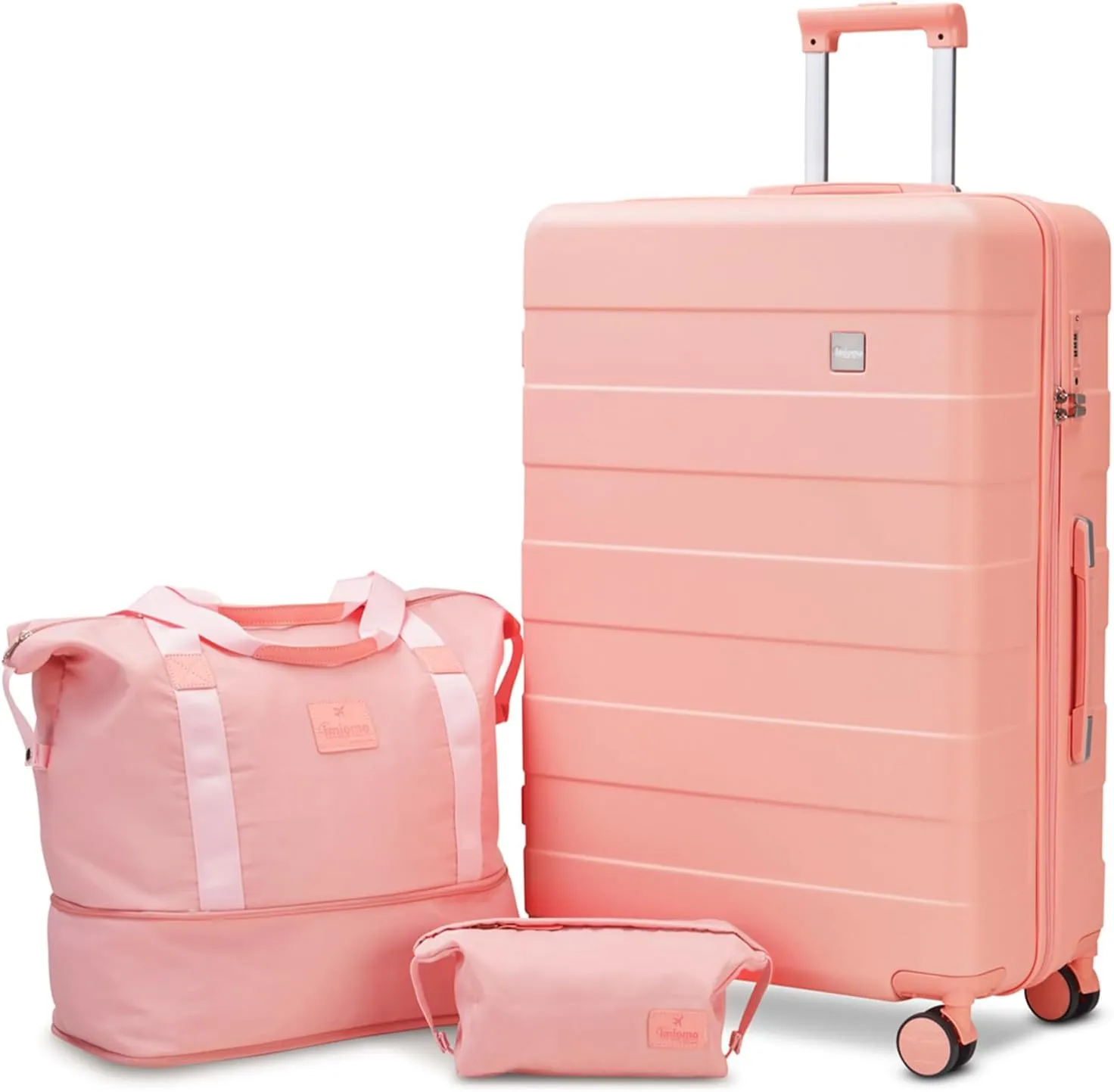 imiomo 28 IN Large Luggage, Suitcase with Spinner Wheels, Hardside 3PCS Set Lightweight Rolling Travel Luggage with TSA Lock(28"/Pink)