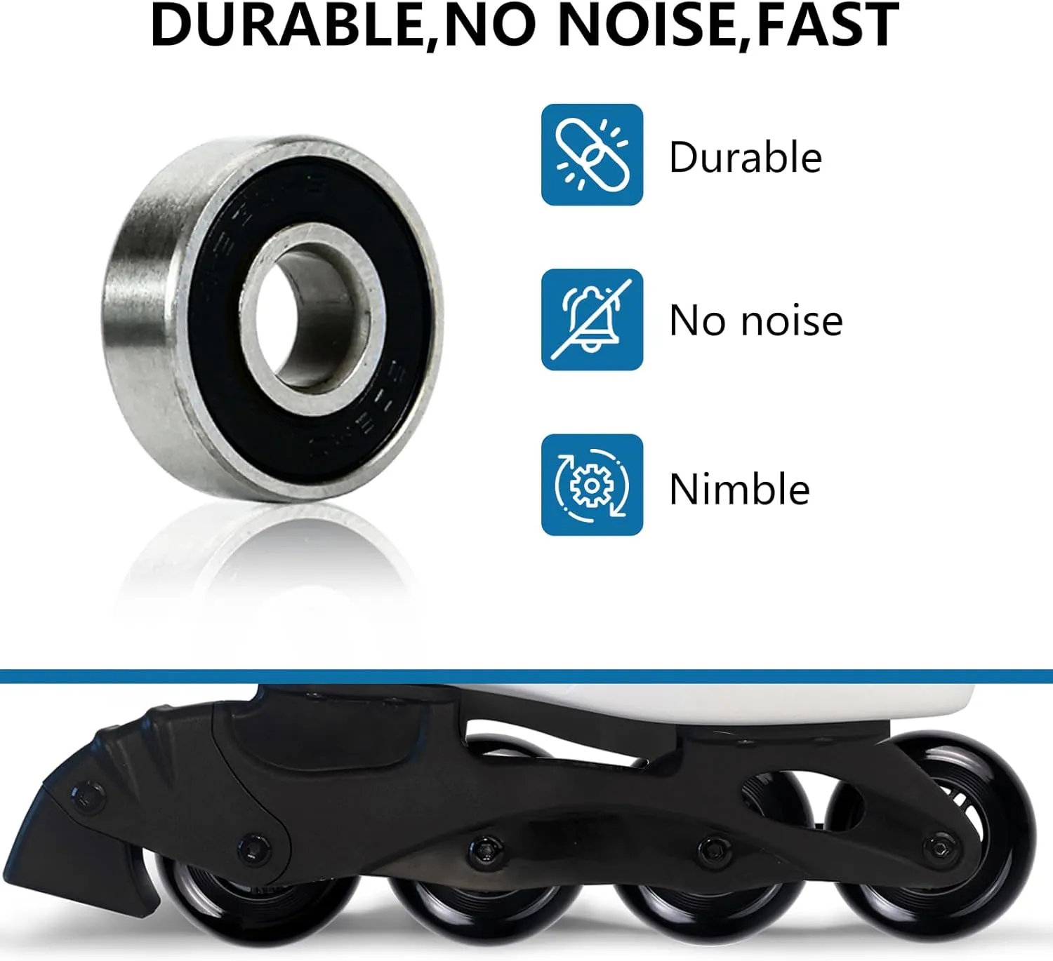 Inline Skate Wheels: 72mm 76mm 80mm Roller Hockey Blade Replacement Wheels with ABEC 9 Bearing for Indoor Outdoor (8 Pack) (72 mm)