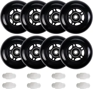 Inline Skate Wheels: 72mm 76mm 80mm Roller Hockey Blade Replacement Wheels with ABEC 9 Bearing for Indoor Outdoor (8 Pack) (72 mm)