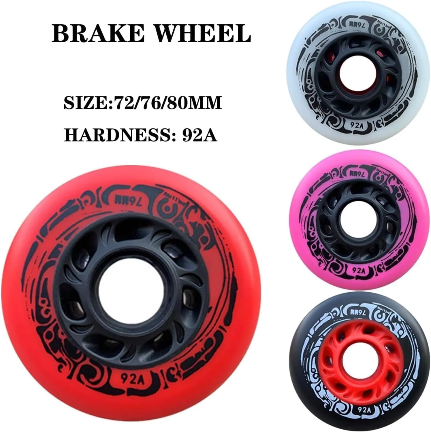 Inline Skate Wheels 92A 72Mm 76Mm 80Mm Outdoor Speed Skating Shoes Spare Wheel Use On Luggage Or Wheelchairs