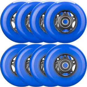 Inline Skate Wheels Outdoor & Indoor Blade Roller Skate Wheel 85a Roller Hockey Wheels w/Bearings ABEC-9 for Scooter Luggage Repair, 64mm 70mm 72mm 76mm 80mm Dia, 8-Pack