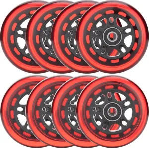 Inline Skate Wheels Outdoor & Indoor Inline Skate Replacement Wheels 85a Roller Hockey Wheels w/Bearings ABEC-9 & Floating Spacers, 64mm 70mm 72mm 76mm 80mm 84mm 90mm Dia, 8-Pack