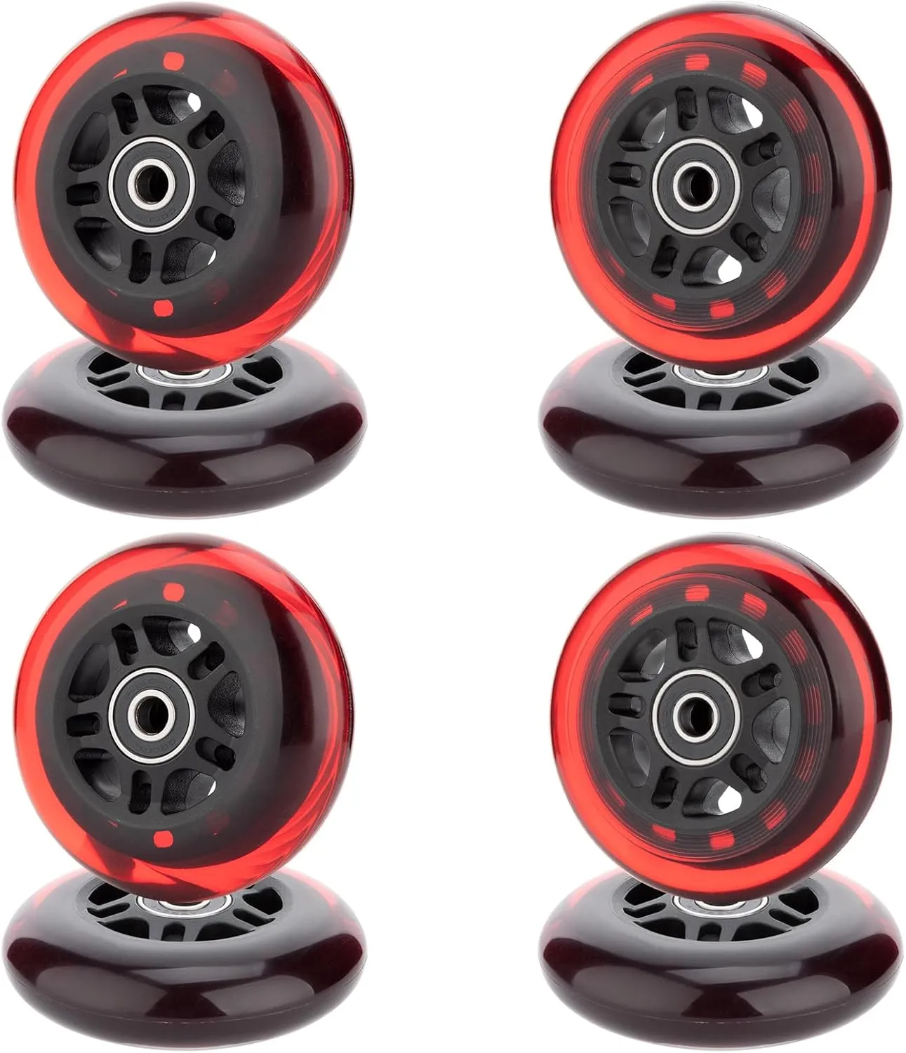 Inline Skate Wheels Outdoor & Indoor Inline Skate Replacement Wheels 85a Roller Hockey Wheels w/Bearings ABEC-9 & Floating Spacers, 64mm 70mm 72mm 76mm 80mm 84mm 90mm Dia, 8-Pack