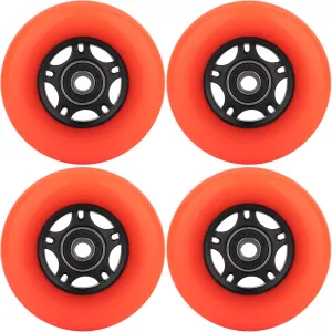 Inline Skate Wheels with Bearings ABEC-9 and Floating Spacers for Blades Roller Hockey Skates, 85A Indoor & Outdoor, 64mm/70mm/72mm/76mm/80mm Dia, 4-Pack (Orange, 64mm)