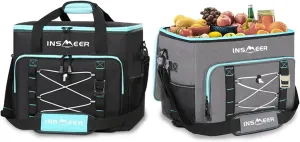 INSMEER Insulated Cooler Bag 90Cans/55L Large Cooler Bag, Collapsible Coolers for Camping/Beach/Picnic