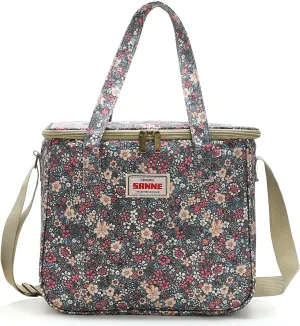 Insulated Cooler Tote Bag for Adult Women, Waterproof Lunch Box Organizer for Office Work Picnic Beach BBQ party-Retro Floral