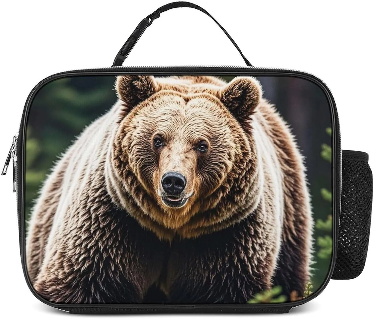Insulated Lunch Bag Lunch Box for Women Men Reusable Cooler Bag Grizzlies And Brown Bears in The Jungle Lunch Tote Bag for Work