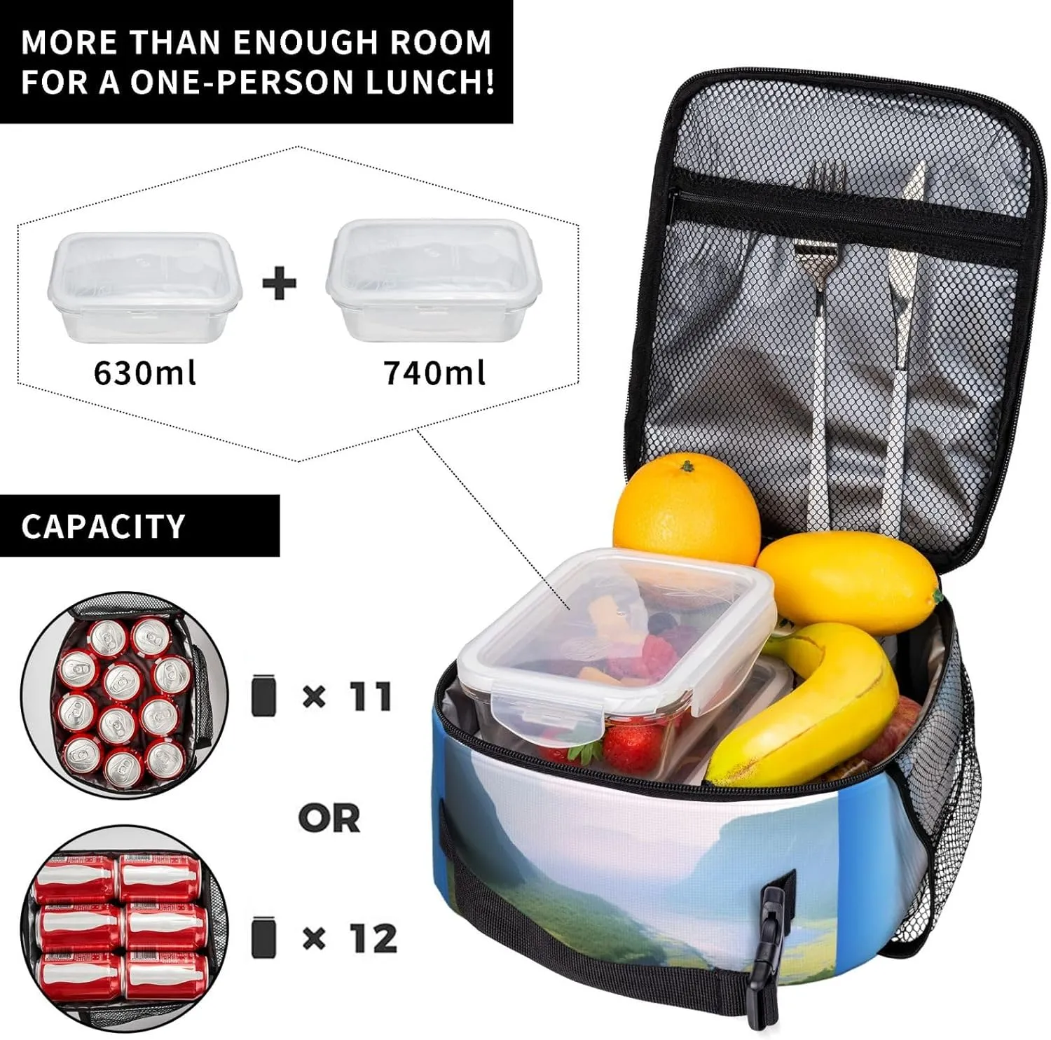 Insulated Lunch Bag Lunch box for Women Men Reusable Cooler Bag Valley Lunch Tote Bag for Work