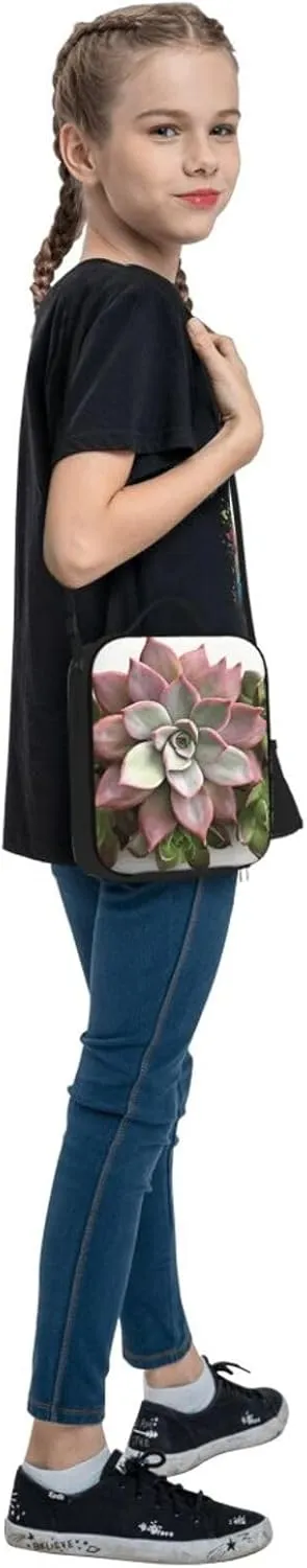 Insulated Lunch box for Men Women Reusable Lunch Bag Succulent Botanical Cooler Tote Bags for Work Picnic