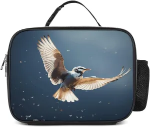 Insulated Lunch Box Tote Bag Bird Migration Print Personalized Insulated Lunch Bags Thermal Meal Pack with Detachable Handle