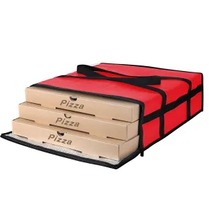 Insulated Pizza Delivery Bag for Carry Hot, 20" x 20" x 6" Carrier Warmer, Insulated Food Delivery Bag, Insulated Grocery Cooler Bags for Catering/Doordash, Commercial Food Warmers（Red, 1Pk）