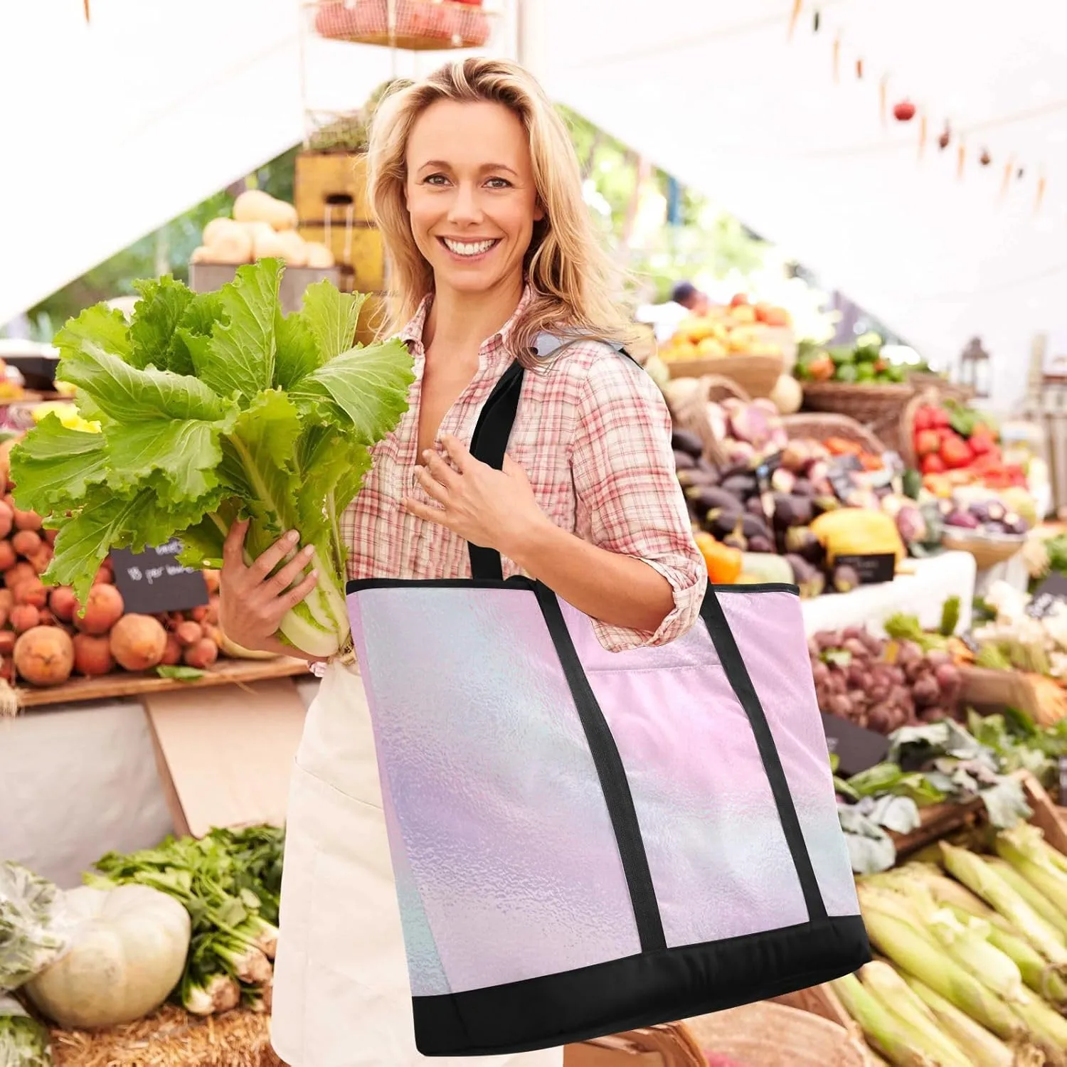 Insulated Soft Sided Cooler Bag Hot or Cold Carrier Portable Travel Cooler Personalized for Travel Picnics Delivery Blue Solid Color