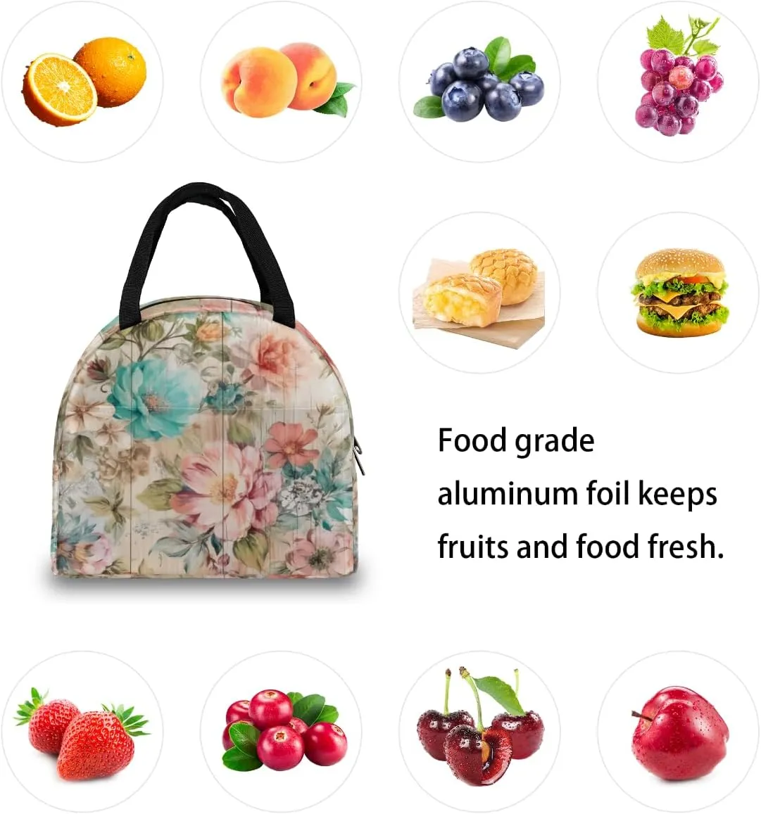 Interesting Romance Texture Lunch Tote Bag Reusable Insulated Bags Waterproof Adult Portable Meal Cooler Pack for Women Men Picnic Office Work Travel