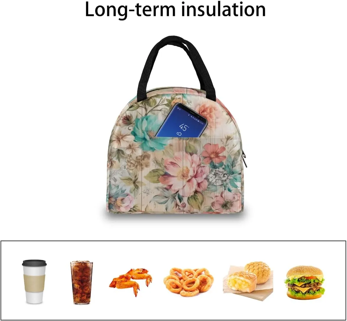 Interesting Romance Texture Lunch Tote Bag Reusable Insulated Bags Waterproof Adult Portable Meal Cooler Pack for Women Men Picnic Office Work Travel
