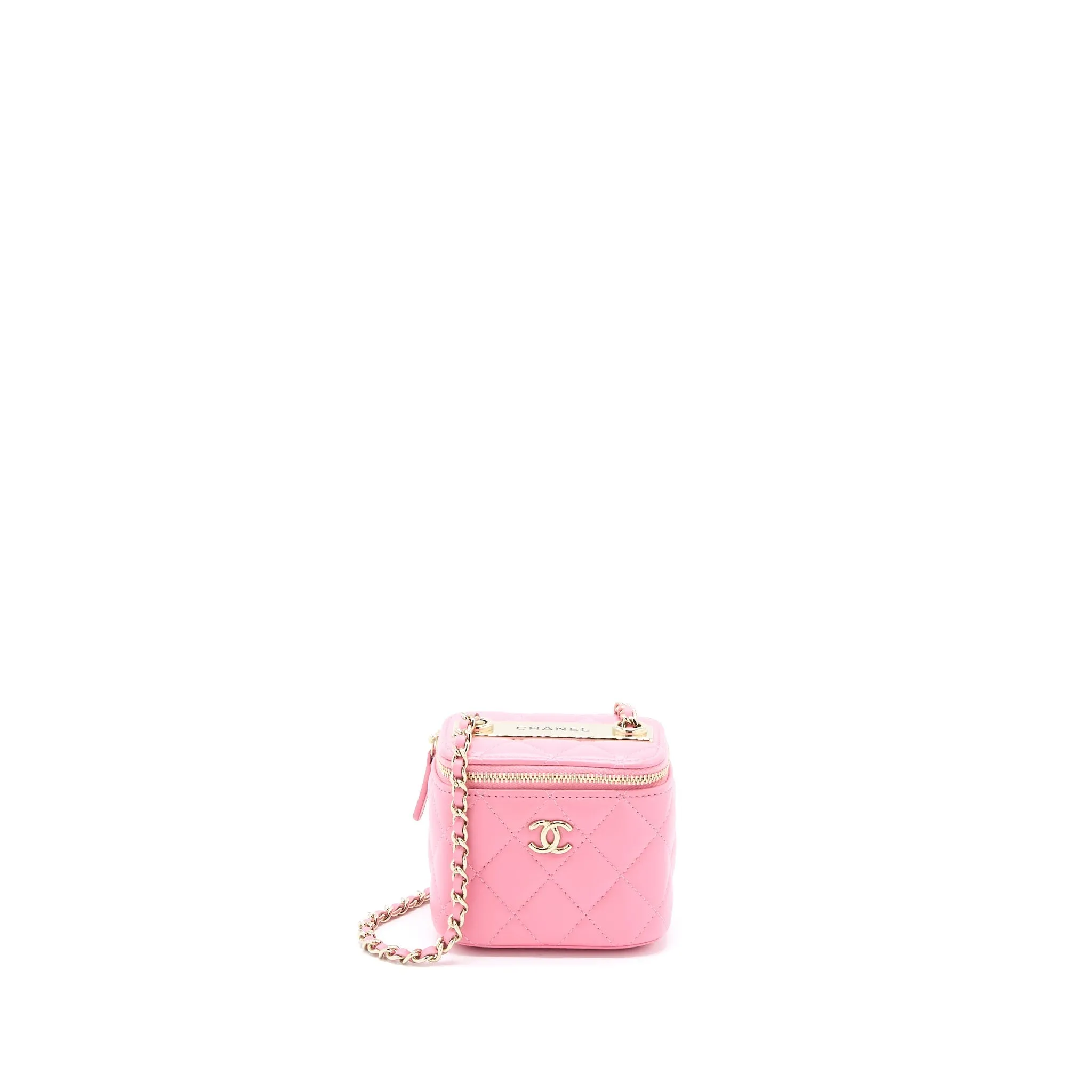 International returns with Early bird pricing Chanel L Lambskin Chain Trendy Mini Pink Vanity CC