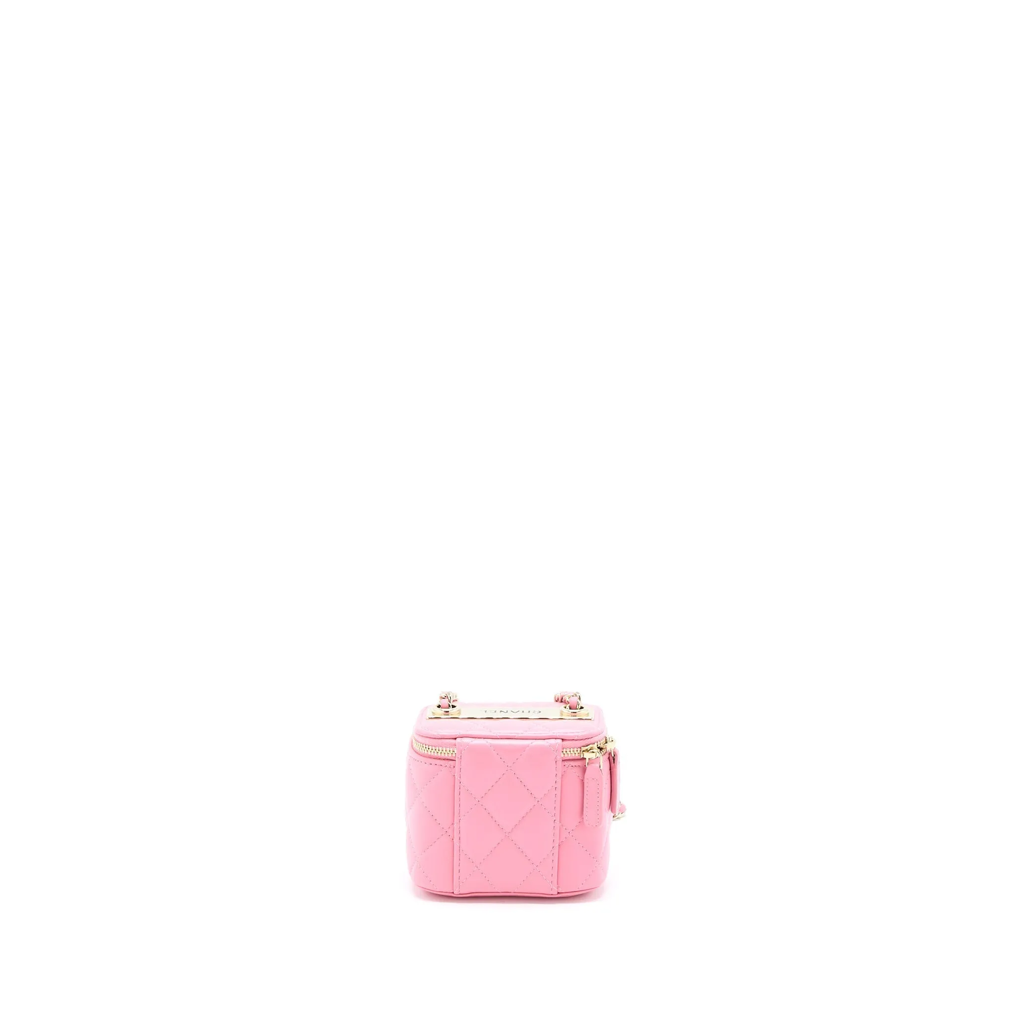 International returns with Early bird pricing Chanel L Lambskin Chain Trendy Mini Pink Vanity CC