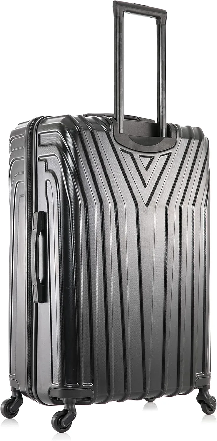 InUSA VASTY Luggage with Spinner Wheels | Durable Lightweight Hardside Suitcase, Travel Bag with Handle and Trolley, 28-Inch Large Checked Luggage | Black
