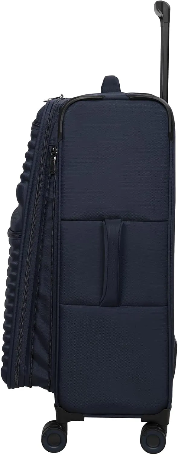 it luggage Precursor 3 Piece Softside Checked 8 Wheel Expandable Spinner, Dress Blues, 3 Pc Set