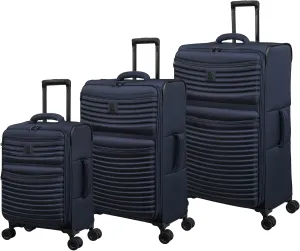 it luggage Precursor 3 Piece Softside Checked 8 Wheel Expandable Spinner, Dress Blues, 3 Pc Set