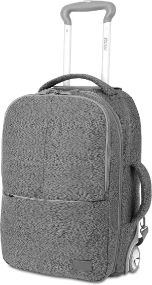 J WORLD NEW YORK Rover Carry-On Backpack w/Wheels. Rolling Laptop, Grey, One Size