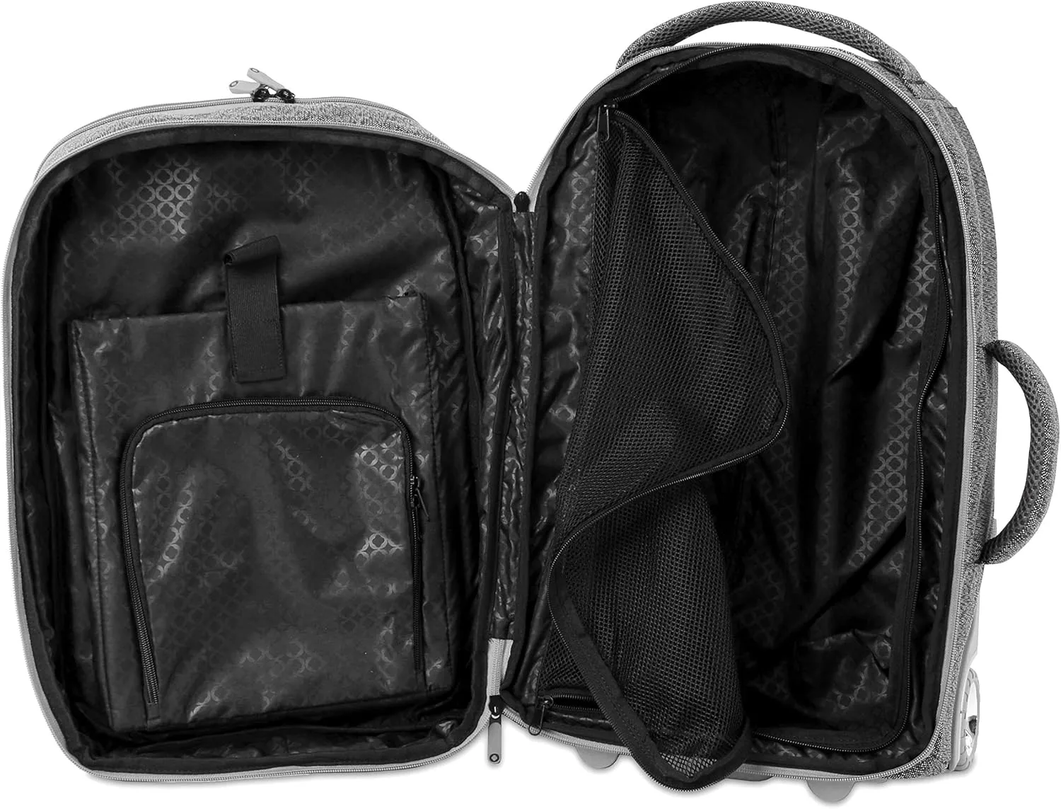 J WORLD NEW YORK Rover Carry-On Backpack w/Wheels. Rolling Laptop, Grey, One Size