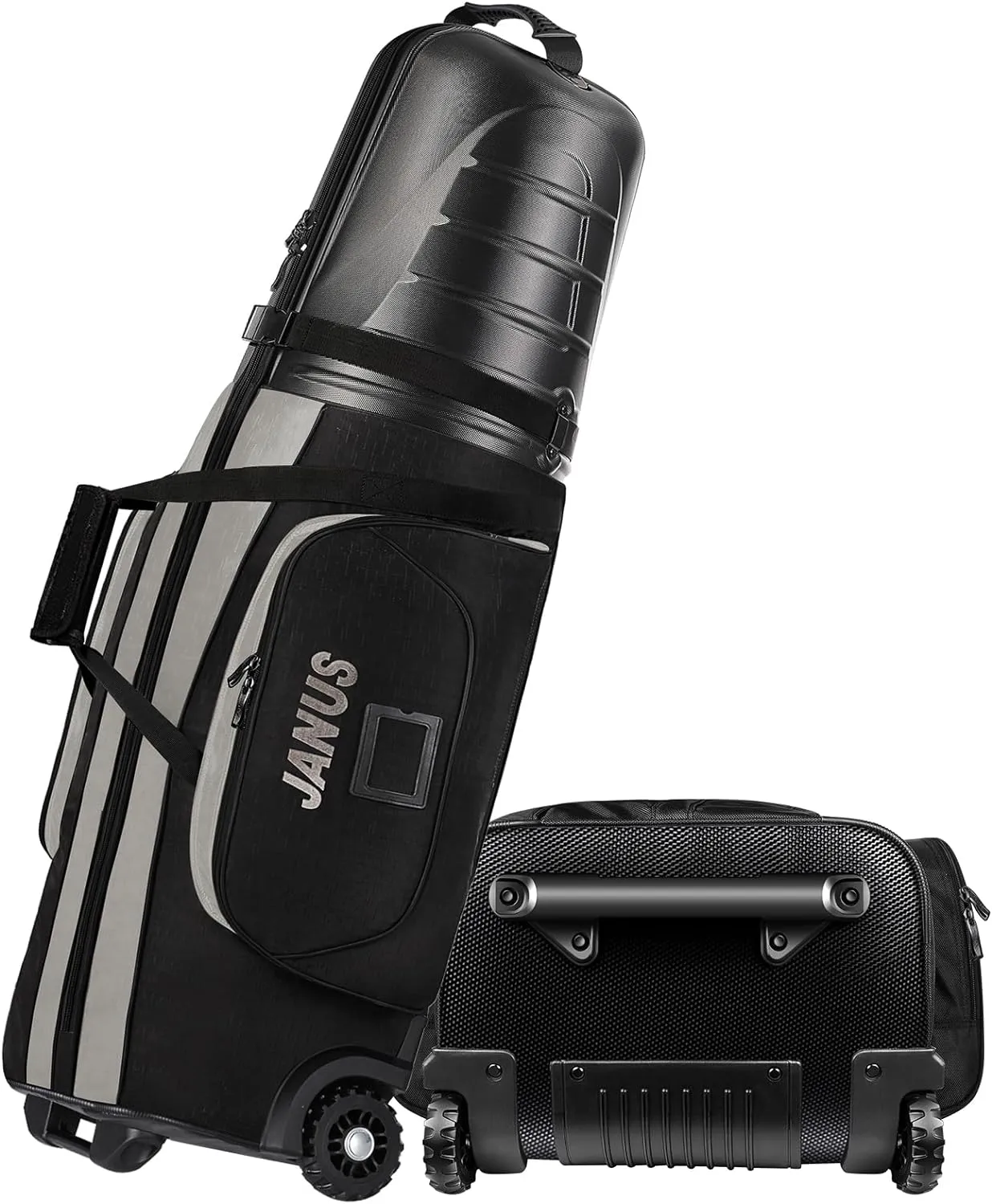 JANUS Golf Travel Bags for Airlines with Wheels, Hard Case Top and 1980D Heavy Duty Oxford Protect Golf Clubs, Lightweight and Easy to Maneuver