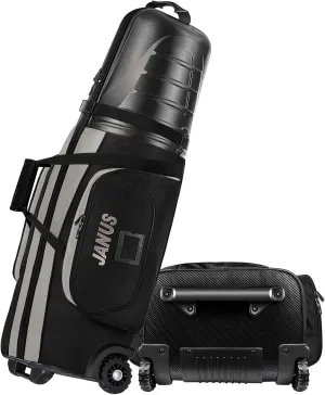JANUS Golf Travel Bags for Airlines with Wheels, Hard Case Top and 1980D Heavy Duty Oxford Protect Golf Clubs, Lightweight and Easy to Maneuver