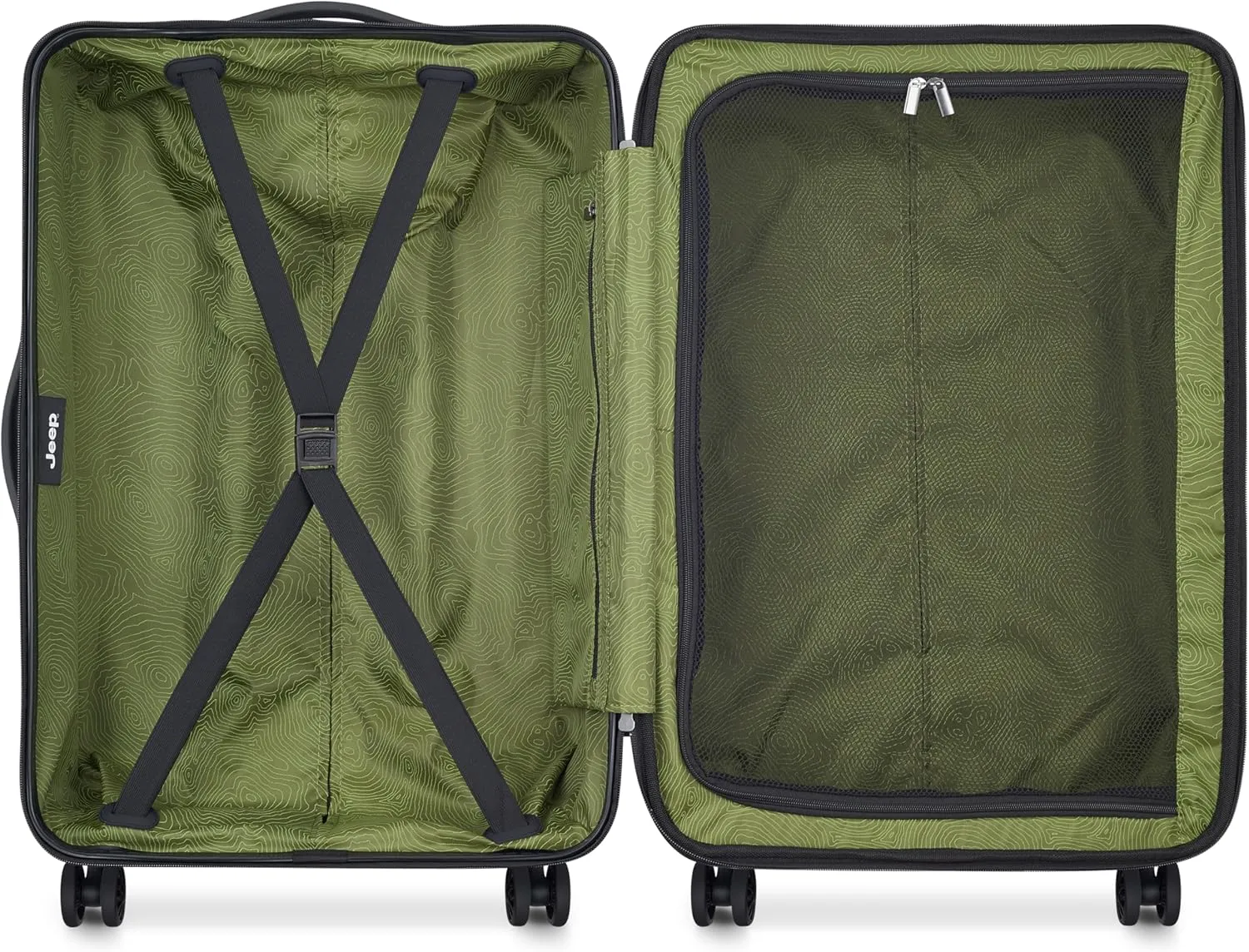 Jeep JH004C Hardside Expandable Luggage with Spinner Wheels, Peacoat Navy, Checked-Medium 24 Inch