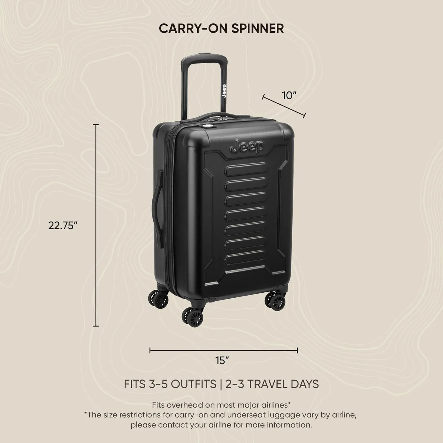 Jeep JH004C Hardside Expandable Luggage with Spinner Wheels
