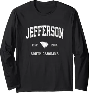 Jefferson South Carolina SC Vintage Athletic Sports Design Long Sleeve T-Shirt
