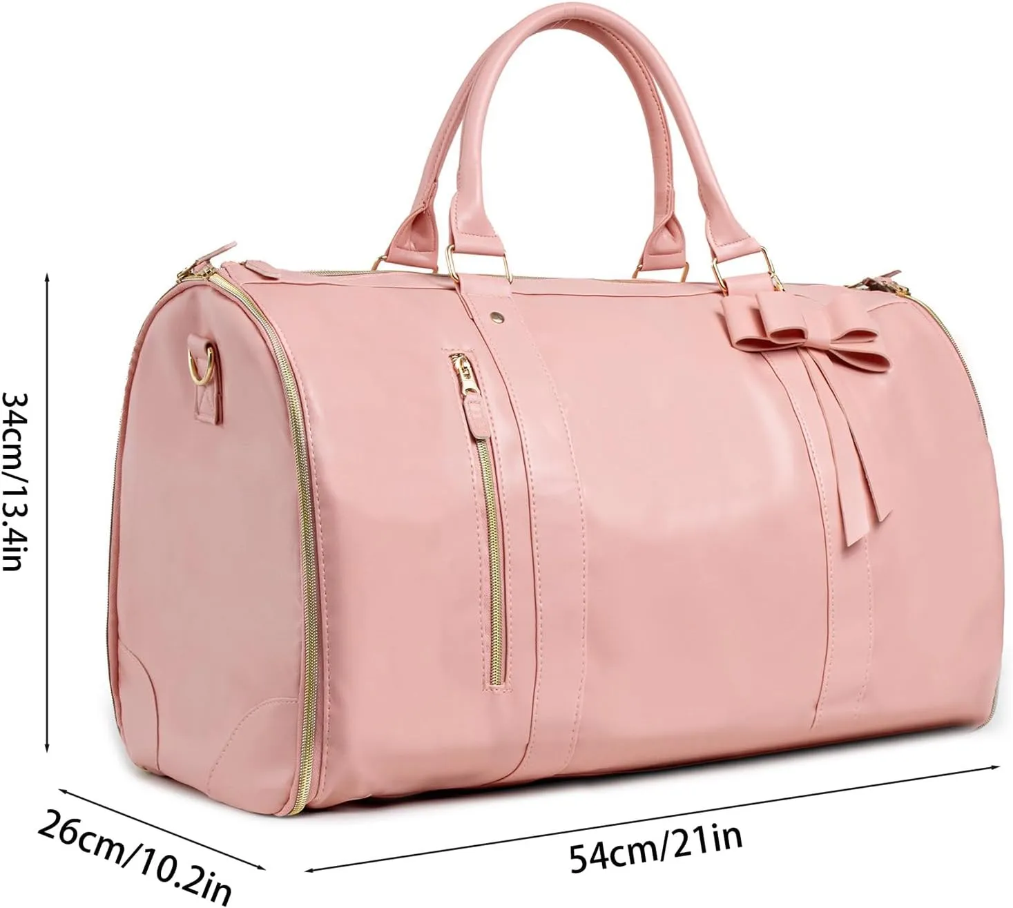 Jenni Bag Travel Bag with Wheels, High Capacity with Shoe Compartment, PU Leather 2 in 1 Hanging Suitcase Travel Bags. Jennibag Travel Bags for Women (Purple)