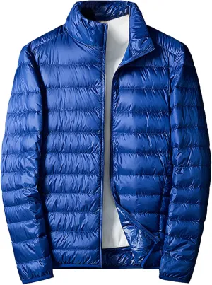 JEsilunmaMY Men's Thermal Sport Cropped Down Jacket Stand Collar Lightweight Packable Puffer Jacket Casual Warm Winter Coats