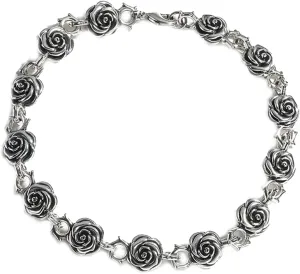 Jeulia Rose Flower Charm Bracelet for Women Teen Grils Sterling Silver Jewelry Lover Gift Wedding Retro Gothic Promise Birthday Anniversary with Gift Box