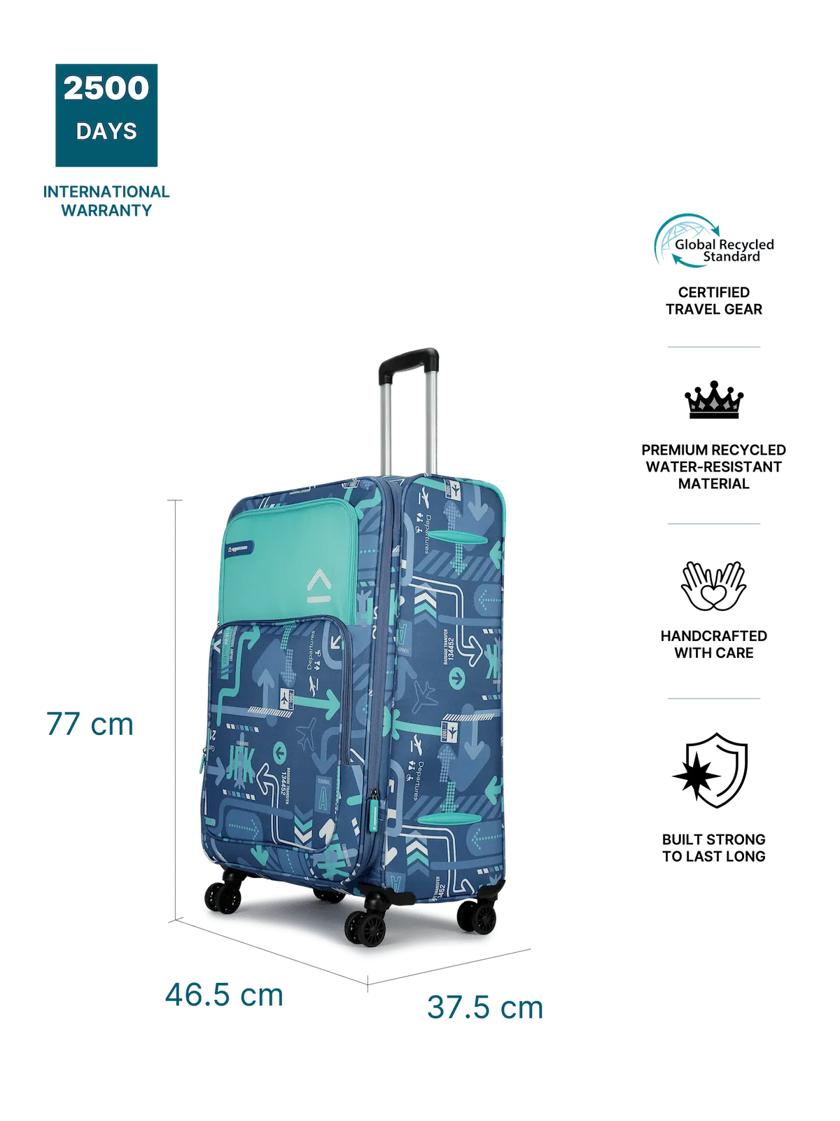JFK Denim Blue Set of 2 (M L) Soft Trolley