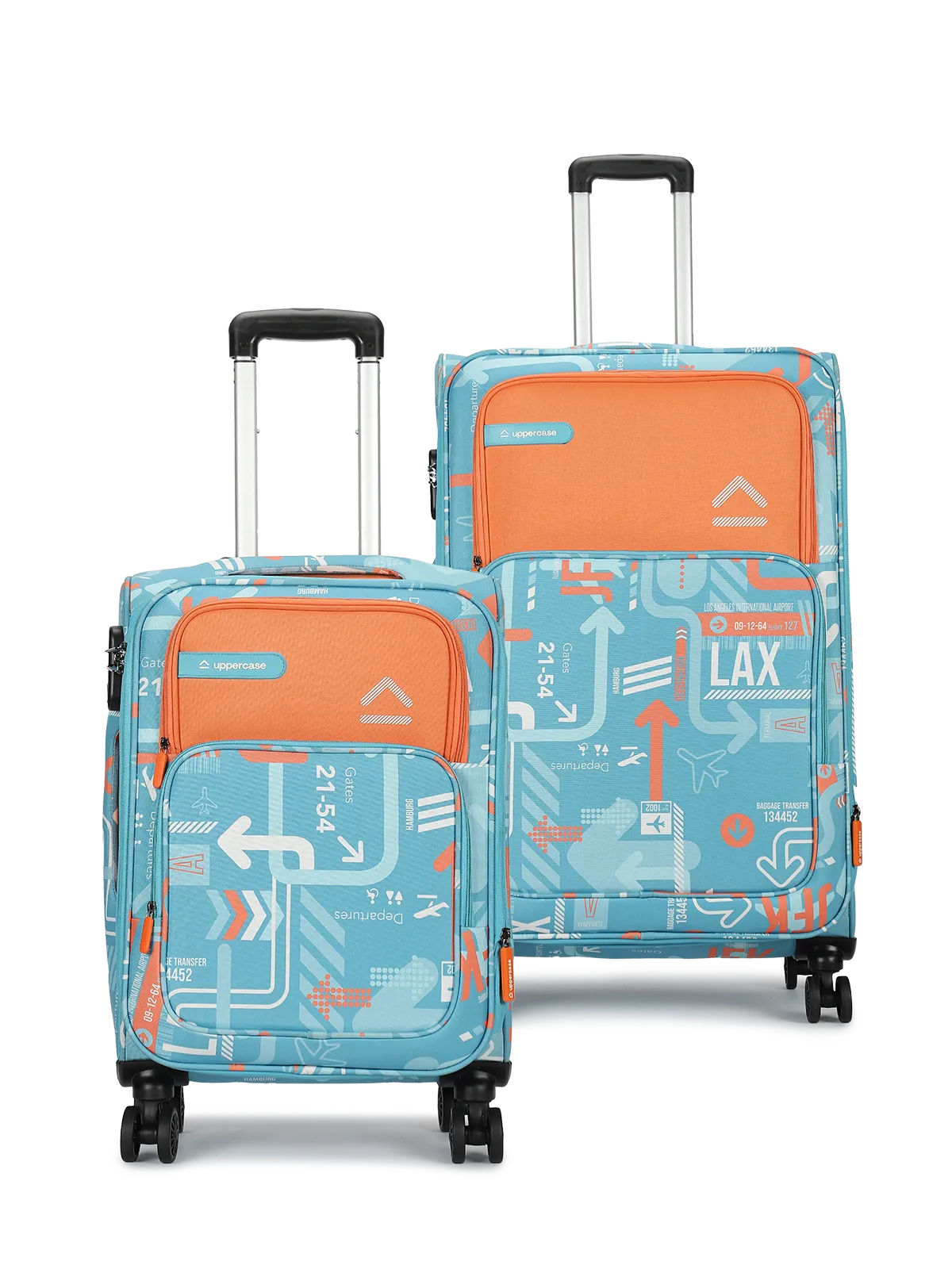 JFK Teal Blue Set of 2 (M L) Soft Trolley