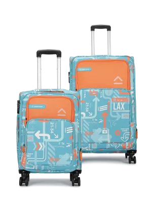 JFK Teal Blue Set of 2 (M L) Soft Trolley