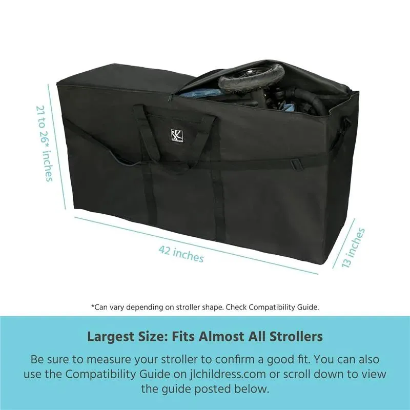 J.L. Childress - Single & Double Stroller Travel Bag - Black