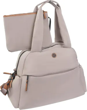 Joan & David 21 Inch Sport Nylon Duffle Bag with Detachable Pouch and TSA Approved Bottles (Taupe)