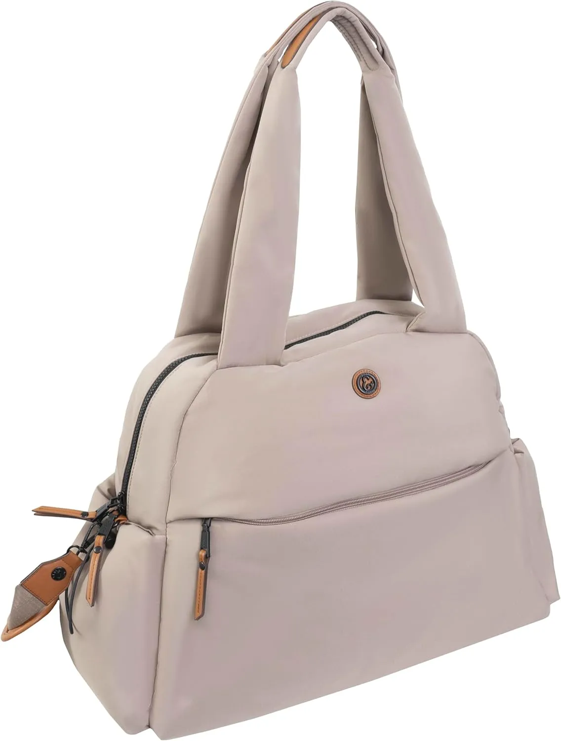 Joan & David 21 Inch Sport Nylon Duffle Bag with Detachable Pouch and TSA Approved Bottles (Taupe)
