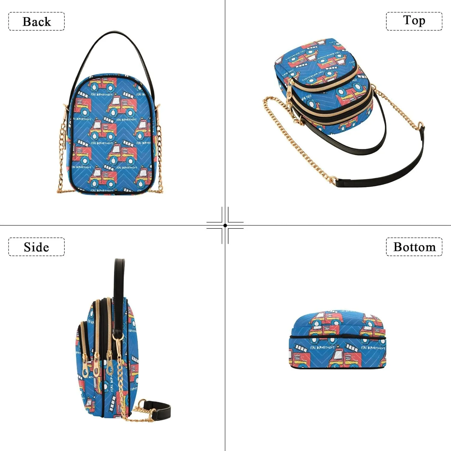 Joisal Cute Funny Fire Department Womens Purses Crossbody, Shoulder Bag Trendy Women's Crossbody Handbags