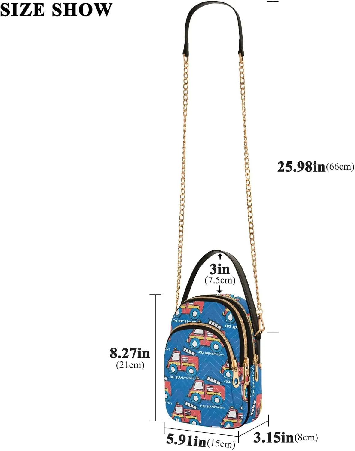 Joisal Cute Funny Fire Department Womens Purses Crossbody, Shoulder Bag Trendy Women's Crossbody Handbags