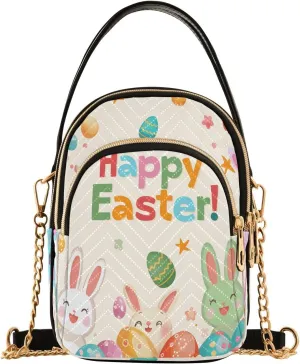 Joko Ivery Easter Eggs Rabbits Blue Multi Pockets Crossbody Bags for Women Zip Cell Phone Purse Wallet Bag with Detachable Shoulder Strap Shoulder Purse for Women Girls Trendy Gift Traveling Shopping