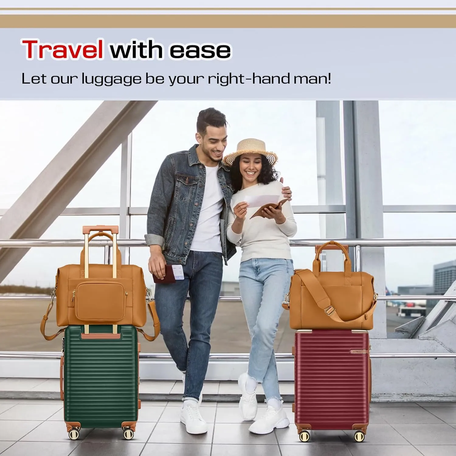 Joyway Carry on Luggage Sets, Expandable Hard Shell Carry-on Suitcase with Spinner Wheels, Lightweight Travel Luggage with TSA Lock