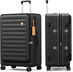 Joyway Expandable Large Luggage 29 Inch, PC Hardshell Extra-Large Suitcase with Double Spinner Wheels, Lightweight Travel Suitcase Set with TSA Lock, Black