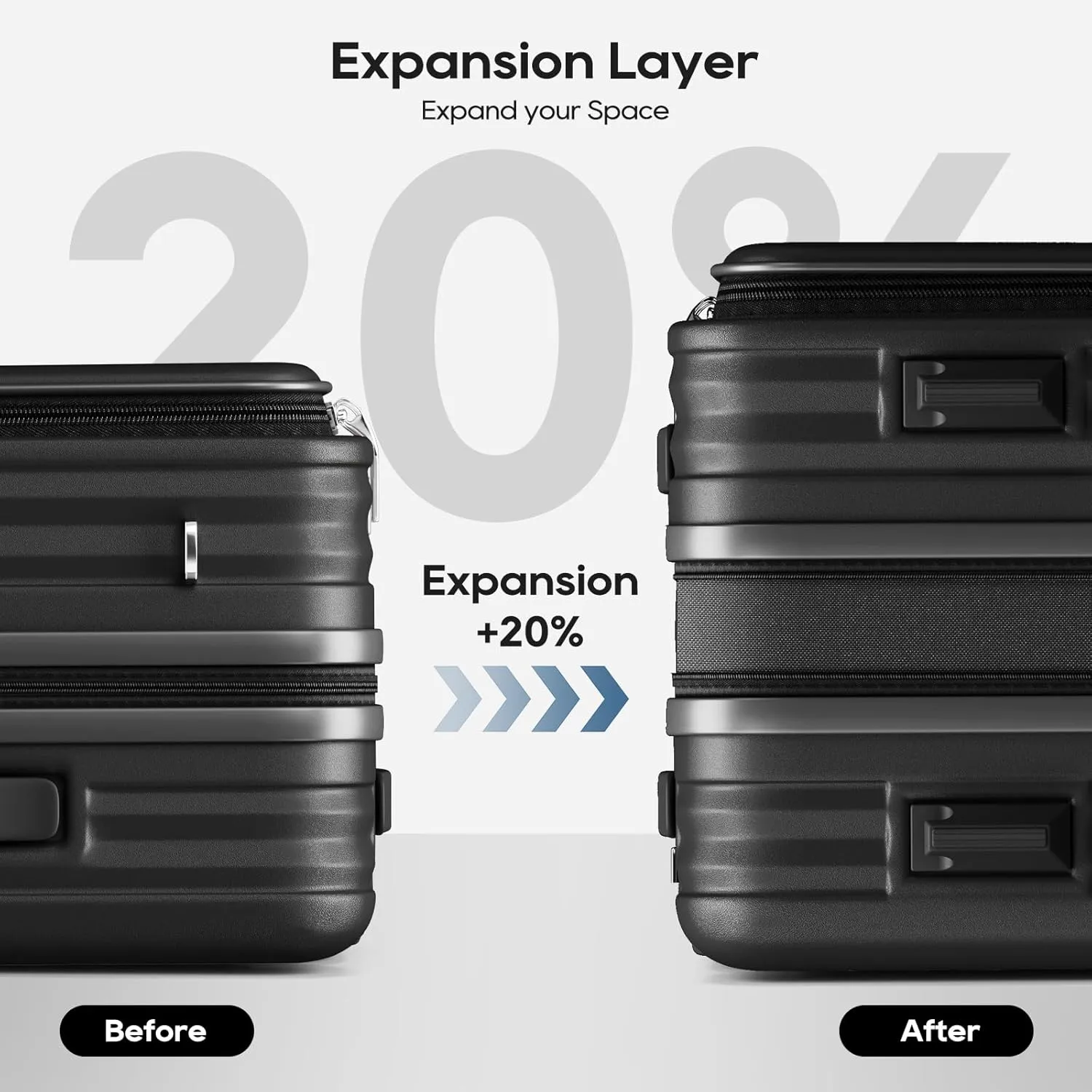 Joyway Expandable Large Luggage 29 Inch, PC Hardshell Extra-Large Suitcase with Double Spinner Wheels, Lightweight Travel Suitcase Set with TSA Lock, Black
