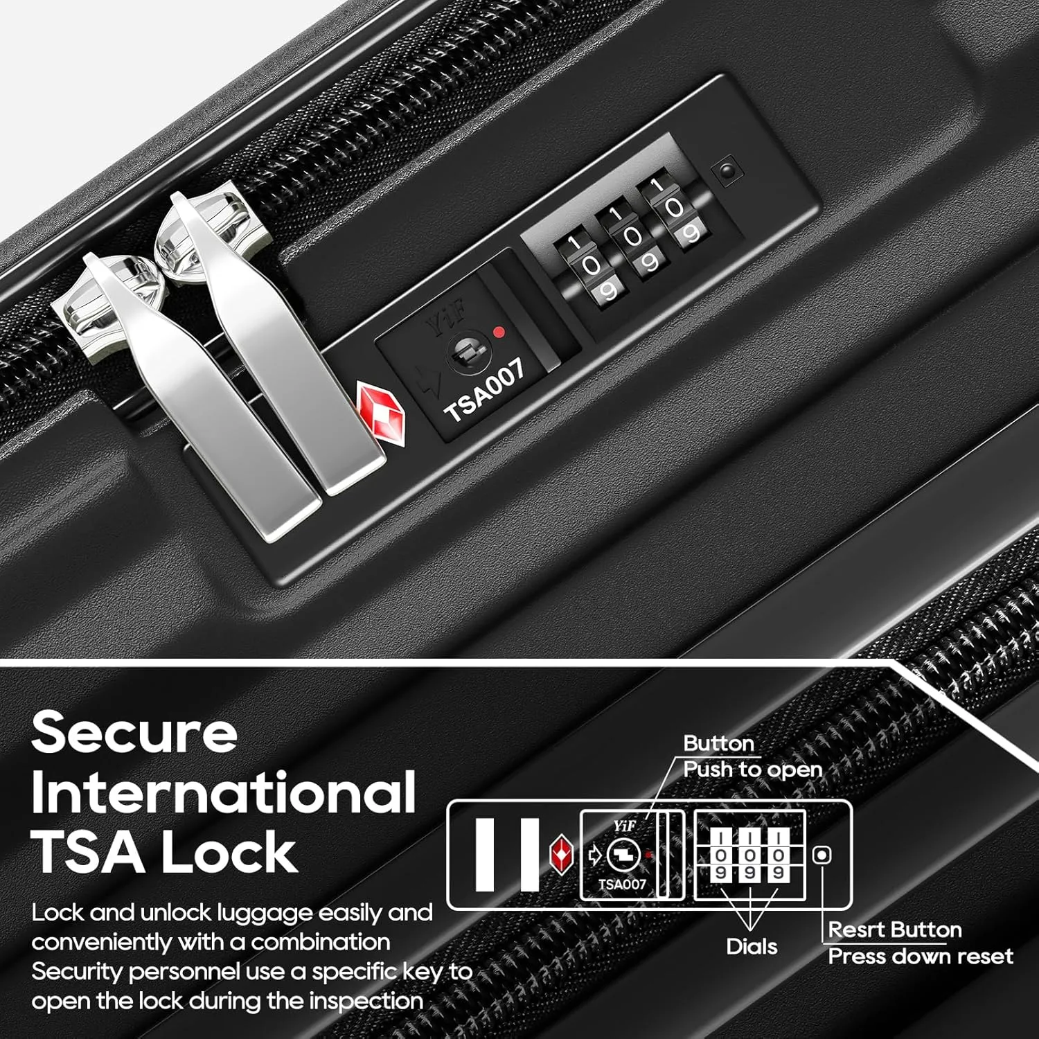 Joyway Expandable Large Luggage 29 Inch, PC Hardshell Extra-Large Suitcase with Double Spinner Wheels, Lightweight Travel Suitcase Set with TSA Lock, Black