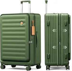 Joyway Expandable Large Luggage 29 Inch, PC Hardshell Extra-Large Suitcase with Double Spinner Wheels, Lightweight Travel Suitcase Set with TSA Lock, Dark Green